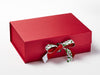 Holly Berry Festive Ribbon on Red Gift Box