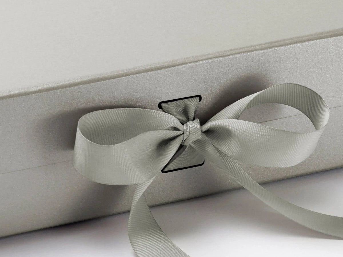 Silver XL Deep Gift Boxes with changeable ribbon