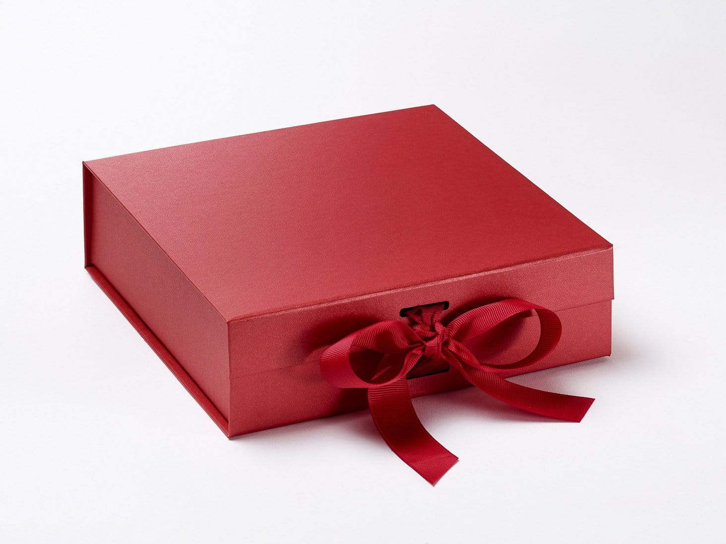 Red Medium Gift Box Sample with Slots and Changeable Ribbon | Foldabox ...