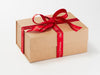 Red Merry Christmas Recycled Ribbon Featured on Natural Kraft A5 Deep Gift Box