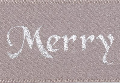 Silver Merry Christmas Recycled Satin Ribbon Sample from Foldabox