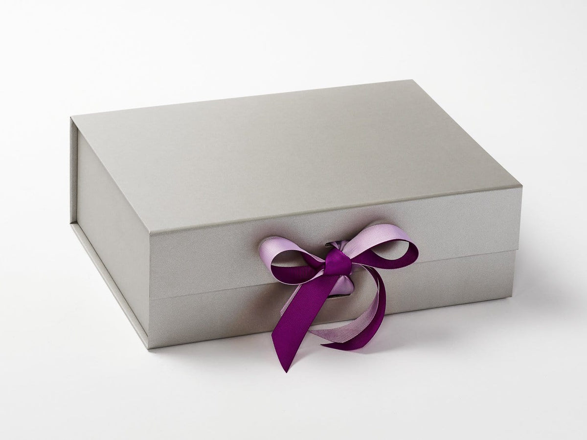 A4 Deep Pearl Silver Magnetic Gift Box - Geotobox