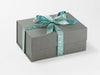 Teal Wildwood Recycled Ribbon Featured on Naked Grey A5 Deep Gift Box