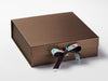 Example of Christmas Robin Ribbon Sample Featured on Bronze Large Gift Box